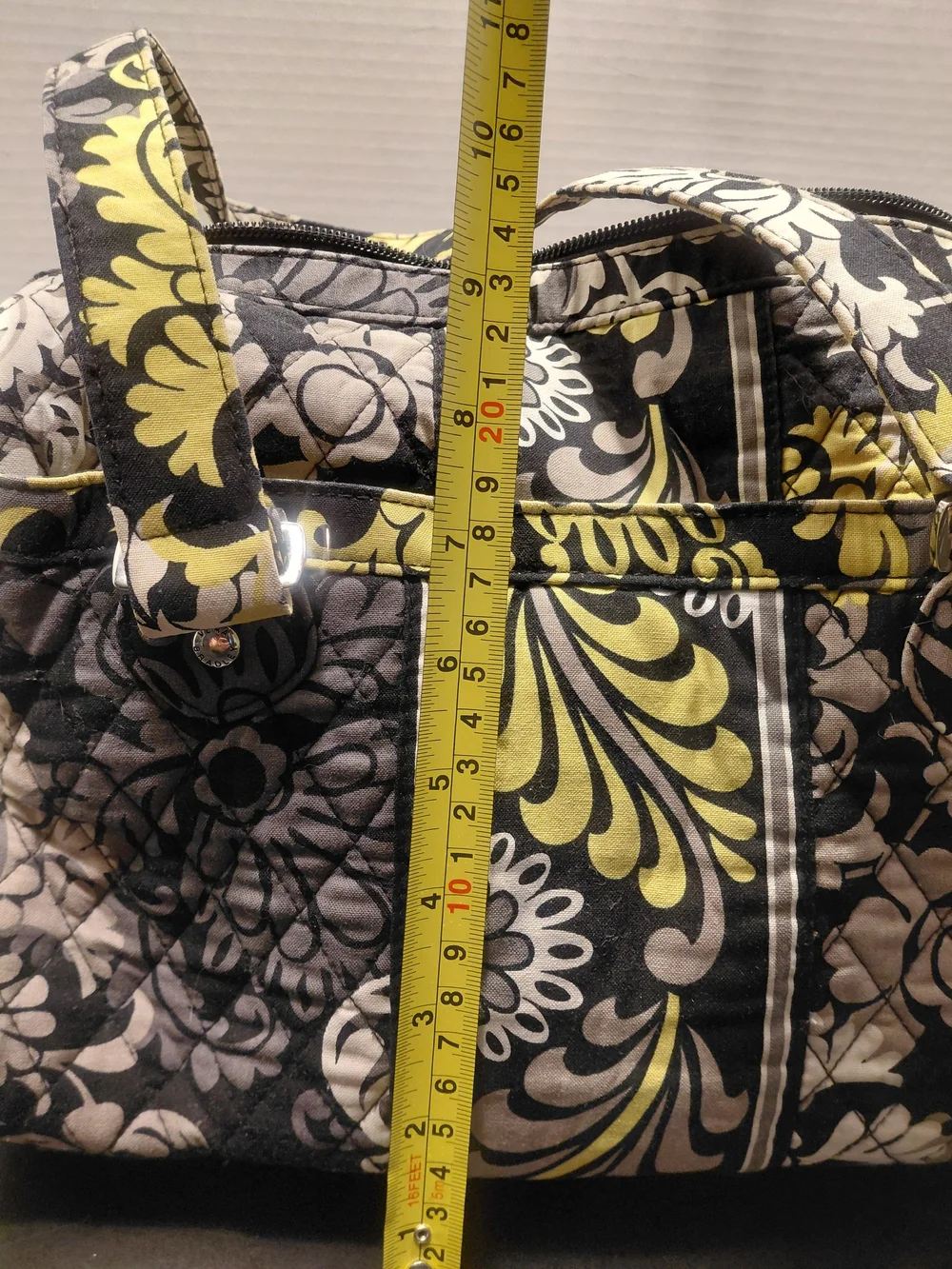 Vera Bradley Gray & Yellow Floral Quilted Shoulder Bag with Wallet - Picture 11 of 11